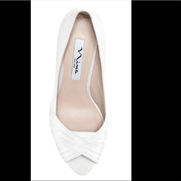 NWT, Ivory Satin Heels - Picture 4 of 7